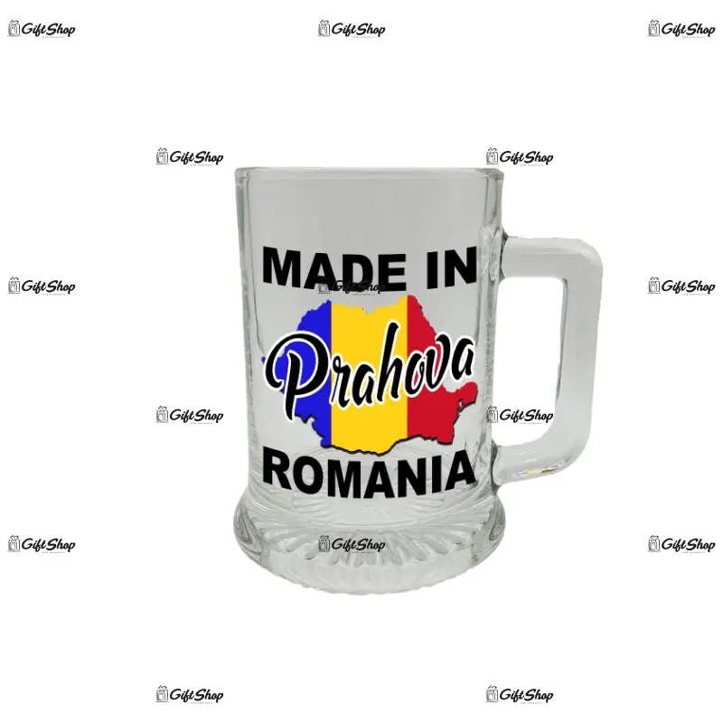 Made in prahova romania, halba cu mesaj
